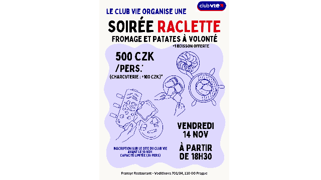 Soirée Raclette Prague - 14/11
