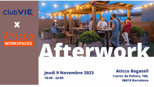 Afterwork le 9 novembre au rooftop de l'Aticco Bogatell à Barcelone