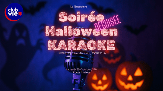🎃  Soirée Halloween KARAOKE PARTY  du Club V.I.E IDF est de retour le jeudi 30 octobre à Paris ! 👻